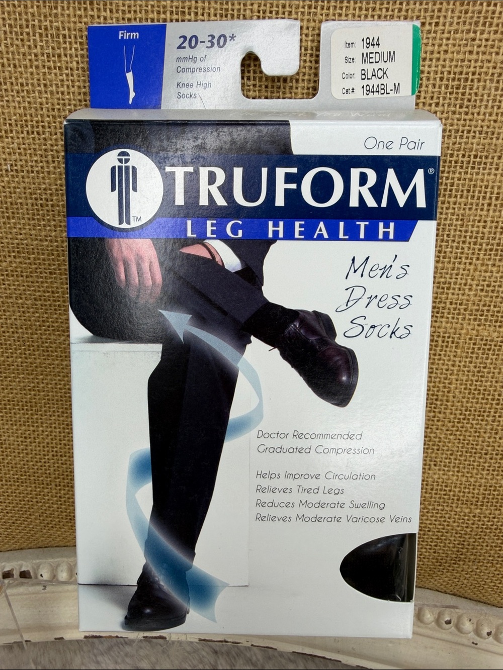TRUFORM Men's Dress Knee-High Compression Socks - Black